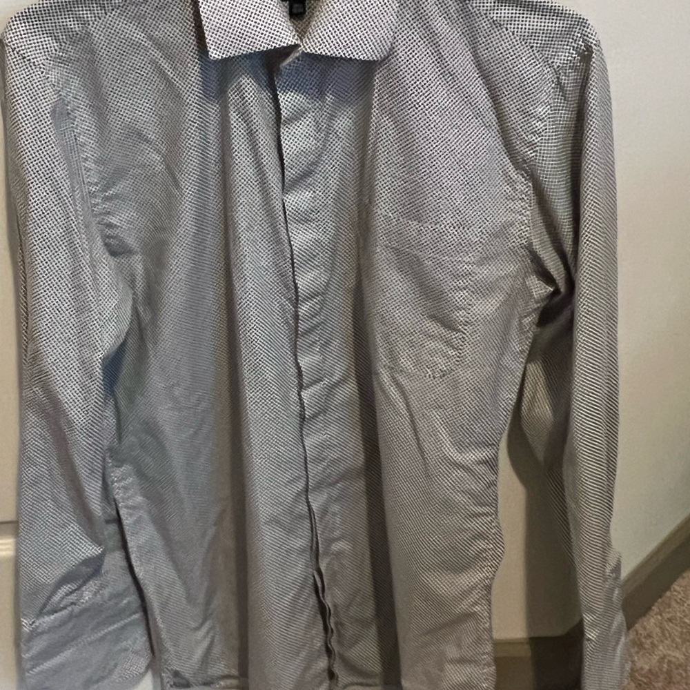 Stacy Adams Black and White Polka Dot Cufflink Shirt